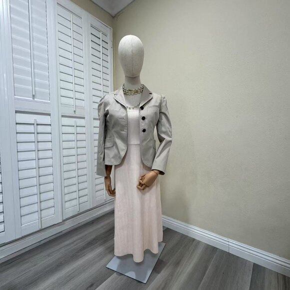 MIU MIU Beige Long Puff Sleeve Button Up Jacket SIZE 38 MADE IN ITALY - Picture 1 of 10